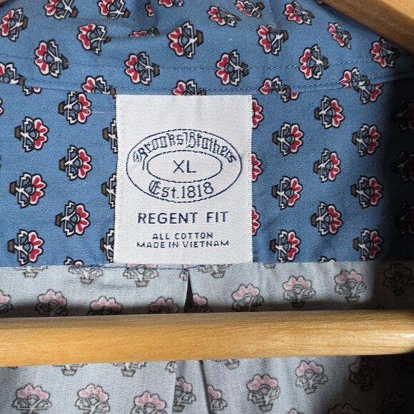 Brooks Brothers Shirt Mens Size XL Regent Fit Pottery All Over Print Camp Collar - Picture 8 of 11